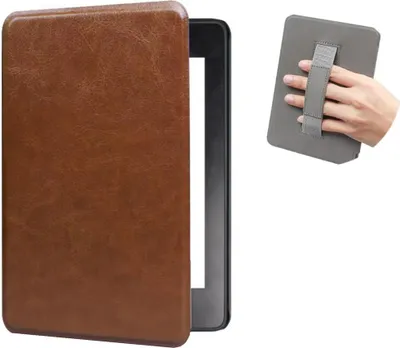 Produktbild von Etui mit Ledergriff für Kindle Paperwhite 6/ Colorsoft/ Signature Edition - Braun
