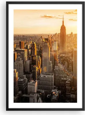 Produktbild von Gerahmtes Poster - Schwarzer Rahmen - New York Wolkenkratzer Manhattan - 50x70 cm - Wand Bild - Wanddeko - Wandbilder - Wandposter - Bilderrahmen - Bilder - Kunstdruck - Wandbild - P2BPA50x70-2672