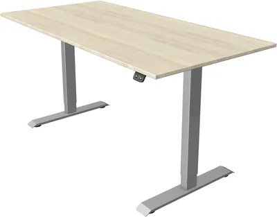 Productafbeelding van Kerkmann Move 1, elektrisch verstelbaar bureau, esdoornhout, rechthoekig, T-poten, zilverkleurig, 160,0 x 80,0 cm