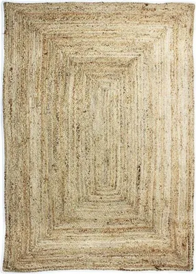 Produktbild von Teppich aus Jute und Baumwolle, weiß gestreift, 120x170 cm