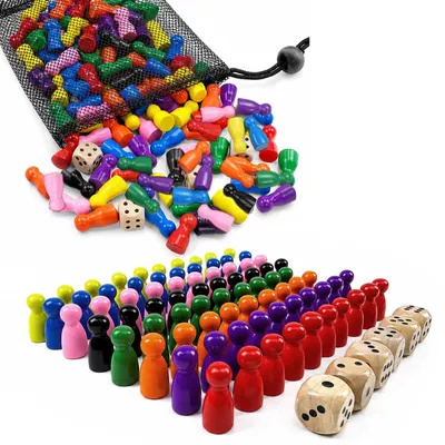 Productafbeelding van Speelfiguren - Bordspel - 25 x 12 mm - 80 stuks - 8 kleuren
