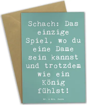 Produktbild von Mr. & Mrs. Panda Glückwunschkarte Spruch Schach Dame und König - Meeresbrise - Geschenk, weihnachtskarten, einladungskarten, kommunionskarte, babykarte, Sportler, Spiel