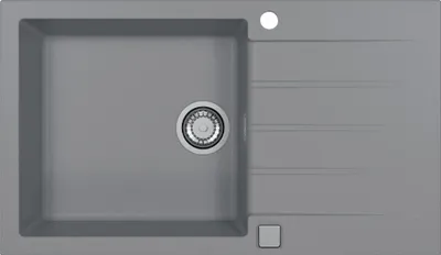 Produktbild von Waschbecken Alveus Cadit 40, Verbundwerkstoff, beidseitig verwendbar, inklusive Pop-up-Ablauf, 860 x 500 x 200 mm, grau