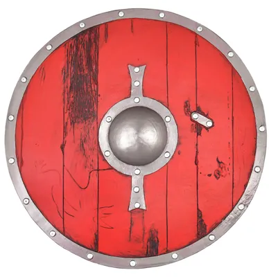 Produktbild von LARP Wikinger Schild, rot, 60 cm “Skjaldar”