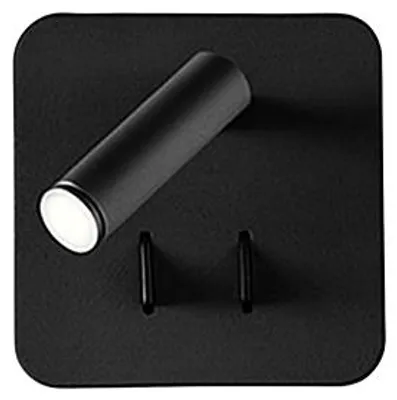 Produktbild von Schwarze Metall-Wandleuchte, 9 W (6 W + 3 W) LED, verstellbar, warmweißes Licht (3000 K), modernes Design für Innenräume, Serie 6704 N LC - Perenz
