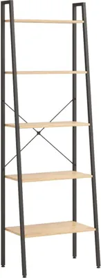 Image de Étagère sur pied 5 niveaux Marron clair et noir 56x35x174 cm