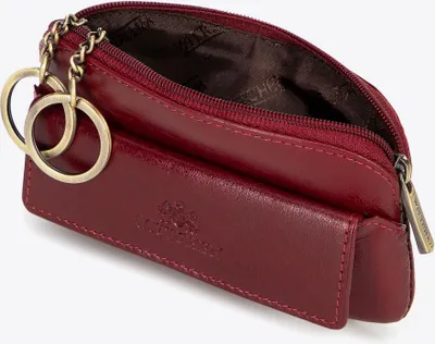 Image de Étui à clés Wittchen pour femme en cuir avec logo, cuir naturel rouge