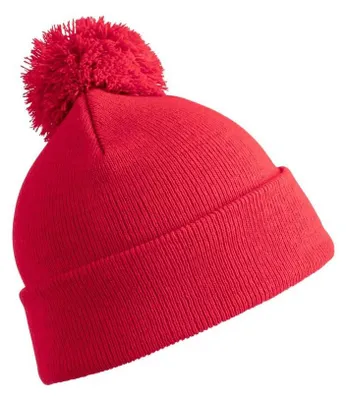 Image de Result - Bonnet à pompon « Winter Essentials » pour femmes FK669 (taille unique) (rouge)