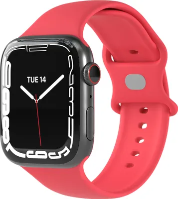 Produktbild von EAZY CASE Apple Watch Armband Silicon 44mm/45mm/49mm verstellbares Ersatzarmband, iWatch Serie, Sportarmband in Rot