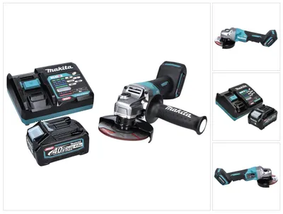 Productafbeelding van Makita GA 016 GM1 accu haakse slijper 40 V max. 125 mm borstelloos XGT + 1x accu 4,0 Ah + oplader