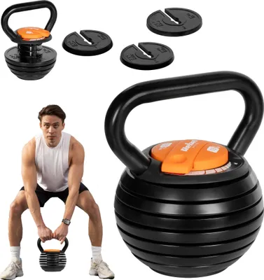 Obrázek produktu pro Rebel RBA-2324-18 Kettlebell litinový s automatickým nastavením hmotnosti 3,5 - 18 kg, černý