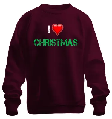 Zdjęcie produktu dla I Love Christmas Heart Red Grunge Christmas Gift Vintage Uni Bluza rozpinana, bordowy, XXL