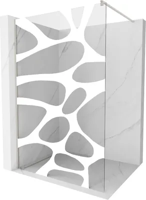 Obrázek produktu pro Mexen Kioto sprchová stěna Walk-in 120 x 200 cm, bílý vzor 8 mm, kartáčovaný nikl - 800-120-101-97-97