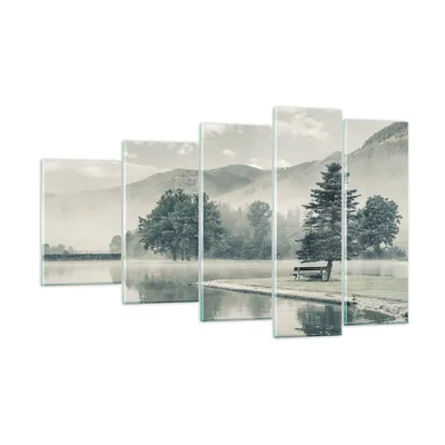 Produktbild von Bilder auf glas - 5 Teile - Cool Landschaft Berge - 100x60cm - Glasbilder - Wandbilder - Bilder - zum Aufhängen bereit - Wanddekoration aus Glas - Glas Bilder - Wandbild auf Glas - GEG100x60-4611