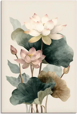 Produktbild von ARTland Leinwandbild Lotus Größe: 80x120 cm