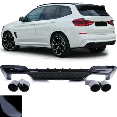 Für BMW X3 G01 08/2017- mit M-Paket Heckdiffusor Stoßstange 4 Endrohre Schwarz in der Farbe Schwarz von Carparts-Online GmbH