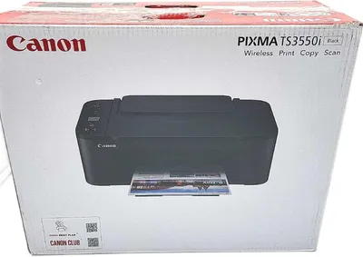 The image shows the retail packaging of a Canon PIXMA TS3550i printer.
