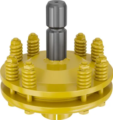Image de Wiltec Embrayage de Cardan - 6 Dents / 1 3/8" (34,9 mm) / Filets Femelle et Mâle / 1200 Nm max. - Raccord pour Arbre de transmission - couleur Jaune