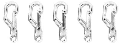 Immagine prodotto di 5 pezzi/sacchetto EDC lega Outdoor Mini moschettone portachiavi moschettone portachiavi clip gancio (argento)