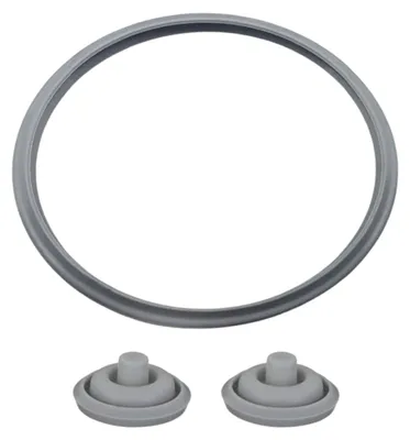 Dichtungsset für Schnellkochtopf 22 cm, 3-teilig, Silikon, grau