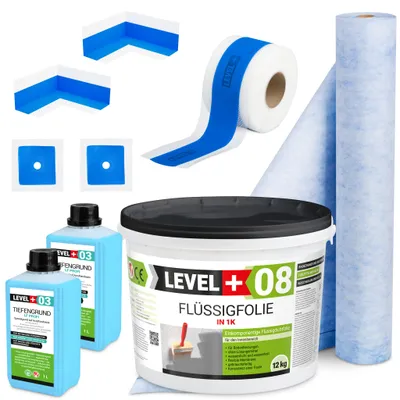 Produktbild von Dicht-Set Flüssigfolie 12kg Duschabdichtung Bad Duschelement Dichtband SET329