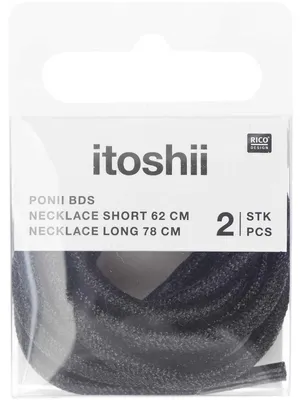 Produktbild von Rico Design Itoshii Packung mit 2 Kordeln, 2 Größen, Schwarz