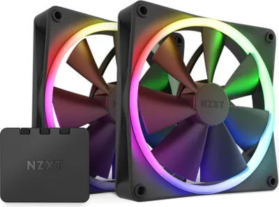 Obrázek produktu pro NZXT F Series F140 RGB Twin Pack - Gehuselfter - 140 mm - mattschwarz (RF-R14DF-B1)