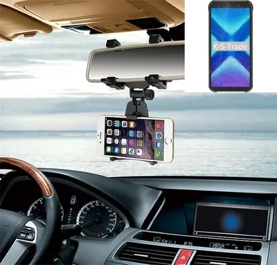 Produktbild von K-S-Trade Smartphone Halterung kompatibel mit Blackview BV5500 Plus Rückspiegel Halterung schwarz Auto Halterung KFZ Halter