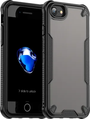 Image de Coque de protection pour iPhone SE 2020/iPhone SE 2022/iPhone 7/iPhone 8, dos mat translucide, étui TPU noir
