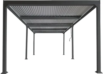 Produktbild von Alu Pergola MCW-L41, Lamellen-Pavillon Terrassenüberdachung, stabiles 8cm-Metall-Gestell 3x6m anthrazit