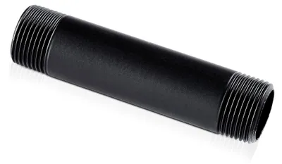Produktbild von Temperguss Rohr für Möbelbau mit 3/4 Zoll Gewinde für DIY Kleiderstange im Industrial Loft Design | Pulverbeschichtetes Wasserrohr in Schwarz für Kleiderschrank (10 cm)