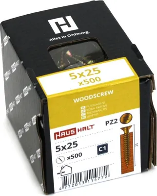 Produktbild von 500x Holzschrauben Schrauben 5 x 25 mm Spanplattenschrauben Kreuzschlitz PZ2