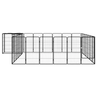 Produktbild von vidaXL 30-tlg. Hundelaufstall Schwarz 50x100cm Stahl Pulverbeschichtet