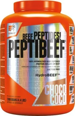Zdjęcie produktu dla Extrifit Peptibeef 2000 g czekolada-orzech laskowy / Białko wołowe / Smaczne hydrolizowane białko wołowe wzbogacone enzymami trawiennymi bromelainą i papainą
