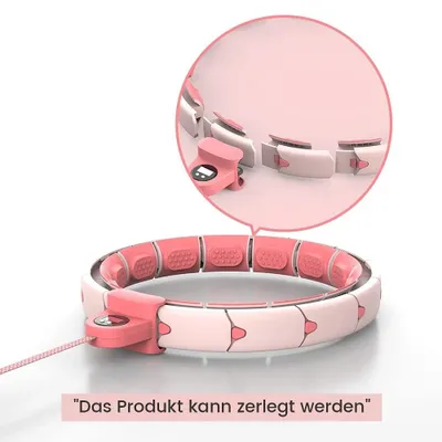 Immagine prodotto di Hula Hoop Intelligente per l'Addome, Cerchio da Allenamento con 16 Segmenti, Colore Rosa