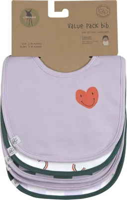 Zdjęcie produktu dla Śliniak Lässig 5 sztuk Happy Rascals Heart lawendowy