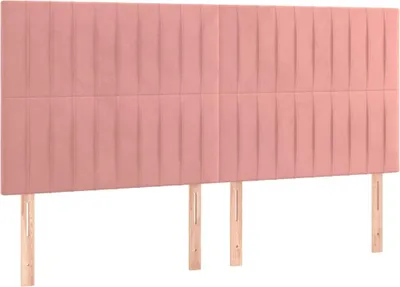 Produktbild von vidaXL Kopfteil Rosa 160 x 5 x 118/128 cm Samt