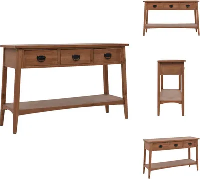 Immagine prodotto di vidaXL Tavolino in legno massello di abete 126x40x77,5 cm Marrone - Tavolini