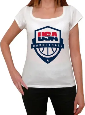Produktbild von Damen Grafik T-Shirt Usa-Basketball – Usa Basketball – Öko-Verantwortlich Vintage Jahrgang Kurzarm Lustige Druck Geburtstag Geschenk Frau