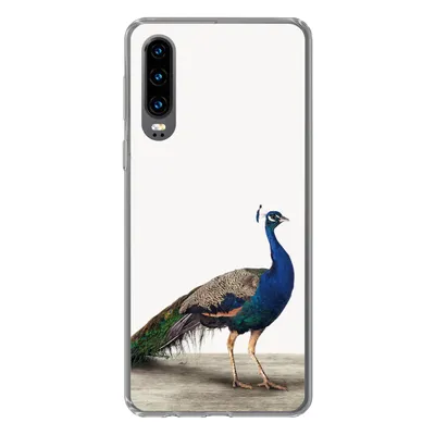 Produktbild von MuchoWow® Handyhülle Schutzhülle Hülle für Huawei P30 Pfau - Federn - Vogel - Kinder - Jungen - Mädchen Silikon Softcase Handy Hülle - Kartenbesitzer