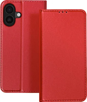 Image de Avizar, étui en cuir pour iPhone 17 avec emplacements pour cartes et rabat magnétique, rouge