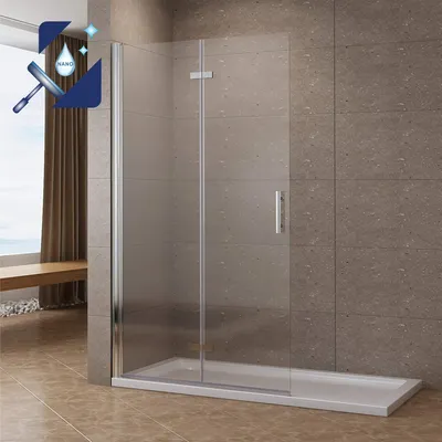 Produktbild von AQUABATOS 85 x 197 cm Walk-In Dusche Drehfalttür aus 6 mm Sicherheitsglas inkl. Nanobeschichtung, ohne Magnetdichtung