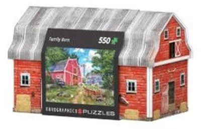 Zdjęcie produktu dla EUROGRAPHICS Puzzle w blaszanym pudełku Family Farm 550 elementów