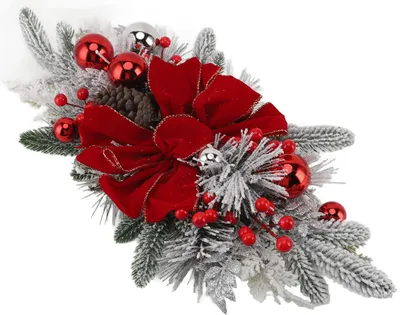 Image de Christmas Staircase Decoration Cordless 60x30cm PVC Exquisite Realistic Stairway Swag for Table Wall Red Without Light