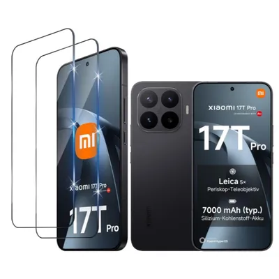 Produktbild von CLM-Tech 3er Set Panzerfolie kompatibel mit Xiaomi 17T Pro - Panzerglas Crystal Clear - Displayschutz 9H Glas - Folie kristallklar 3X Stück