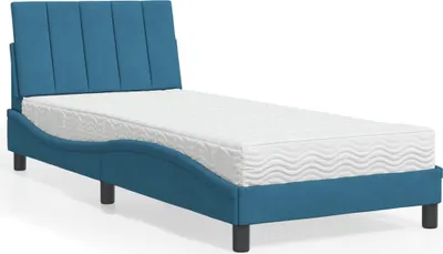 Immagine prodotto di Letto con Materasso Hanko Blu 90x190 cm in Velluto