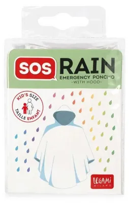 Image de Legami PONCHO DE PLUIE JETABLE AVEC CAPUCHE TRANSPARENTE AVEC CAPUCHE TRANSPARENTE