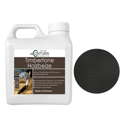 Produktbild von Contura Holzbeize 1Liter Holzfarbe Tischler Positiv Beize Holz Farbe Wasserbeize Parkett - Anthrazit