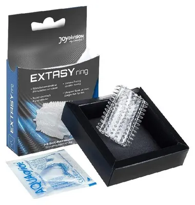 Obrázok produktu pre JOYDIVISION EXTASYring, priehľadný návlek so stimulačnými výstupkami a jemnými výstupkami