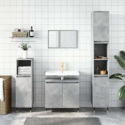 Produktbild von "im Angebot" Badschrank Betongrau 58x33x60 cm Holzwerkstoff - Badezimmer CC22696